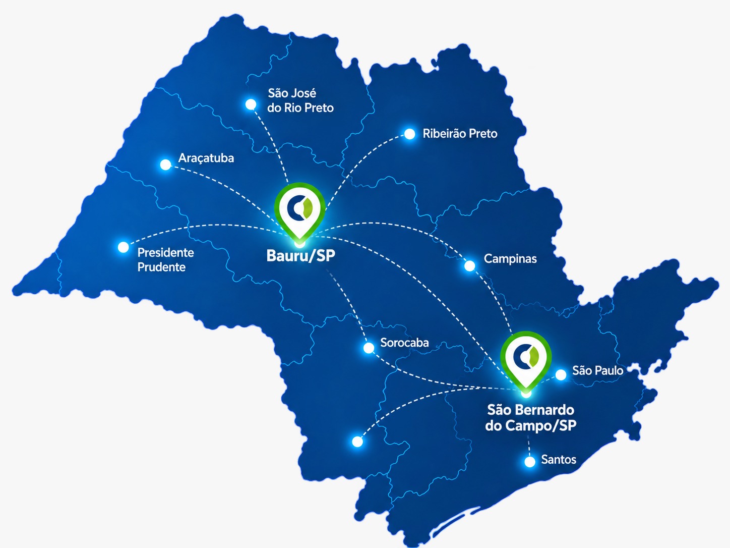 Mapa área de atuação Ocean Clean São Paulo
